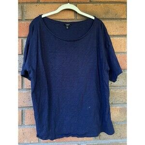 Talbots Boat Neck Shirt 1/2 Sleeve Knitted Casual T-Shirt | Navy | Size XL‎